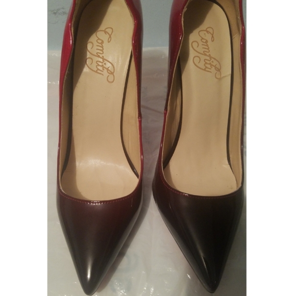 Comfity Red & Black Pump Shoes Size 7 - Picture 2 of 8